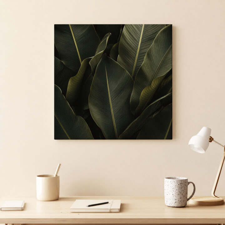 Canvas print Tropical Leaves in Deep Green