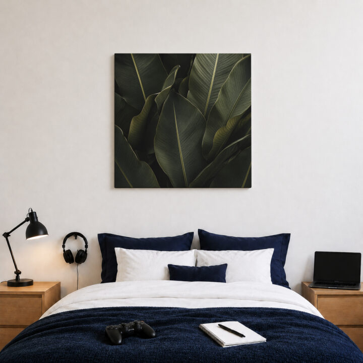 Canvas print Tropical Leaves in Deep Green