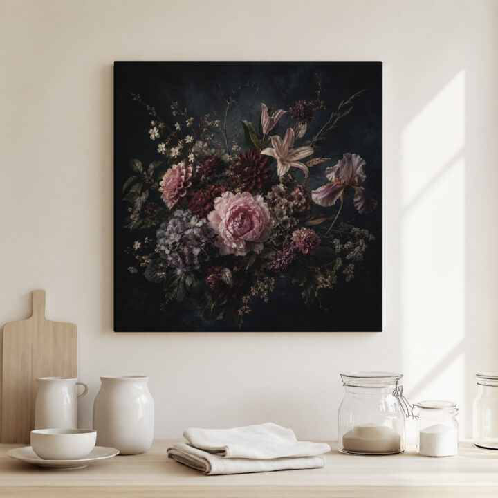 Canvas print Floral Still Life After Dark