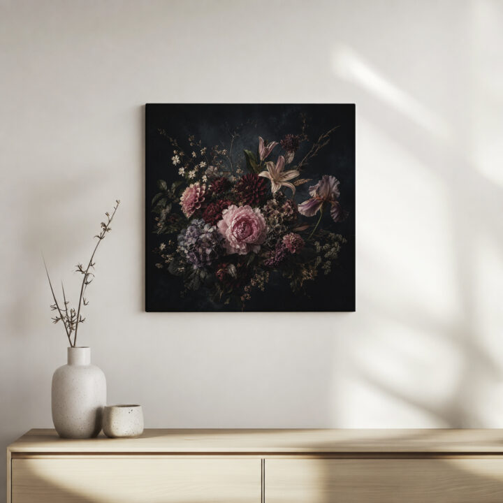 Canvas print Floral Still Life After Dark