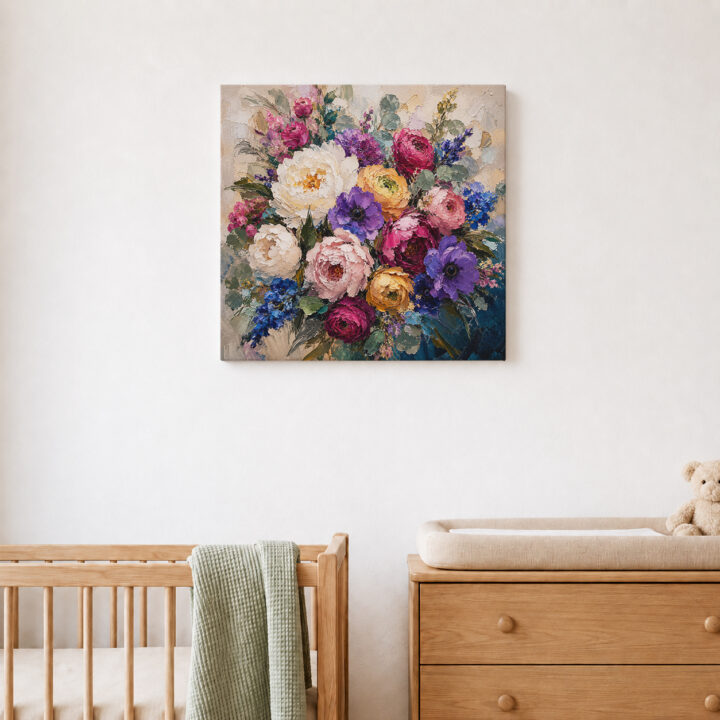Leinwandbild Expressiver bunter Blumenstrauß