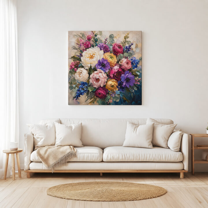 Canvas print Expressive Colourful Bouquet