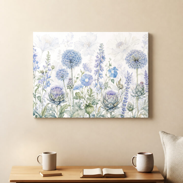 Canvas print Airy Blue and Lilac Blossoms