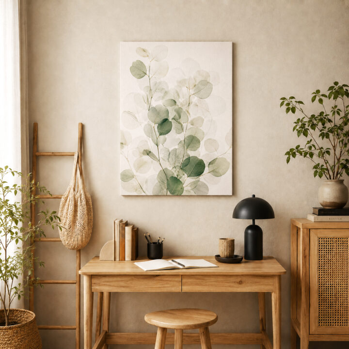 Leinwandbild Eukalyptus in sanftem Salbei