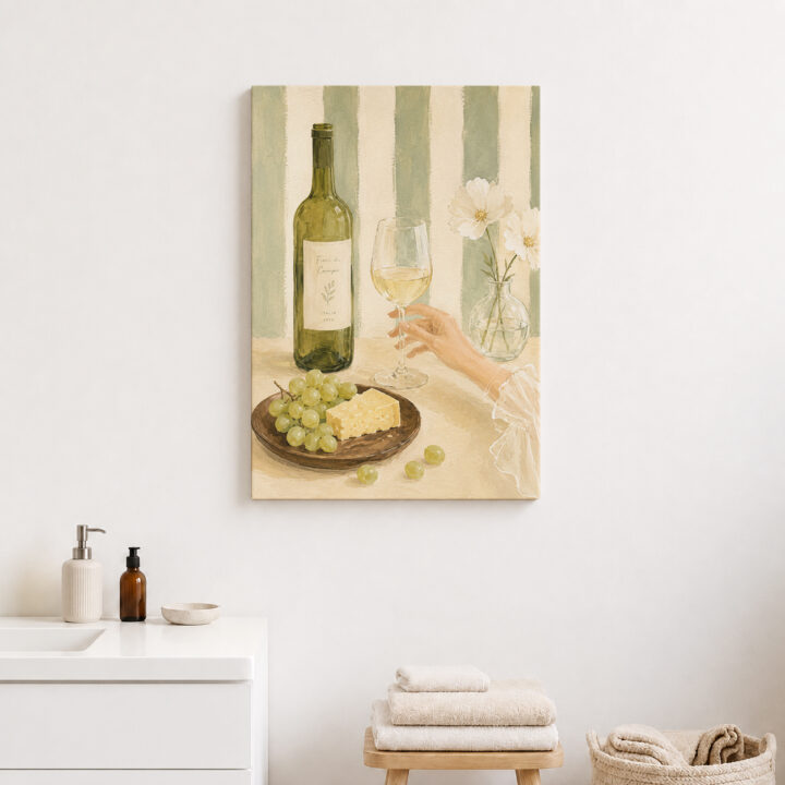Leinwandbild Mediterranes Stillleben mit Wein
