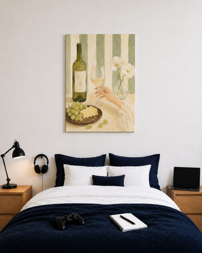 Leinwandbild Mediterranes Stillleben mit Wein