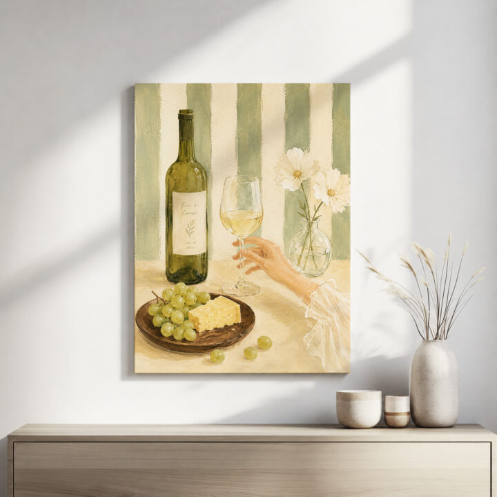 Leinwandbild Mediterranes Stillleben mit Wein