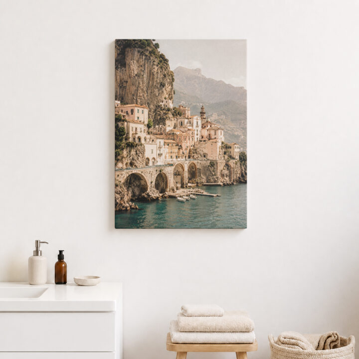 Leinwandbild Italienisches Dorf am Meer