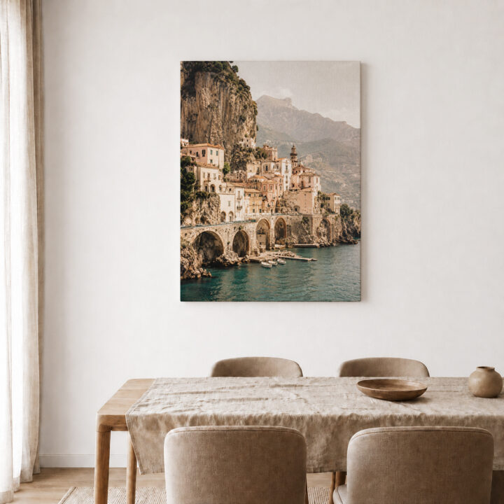 Leinwandbild Italienisches Dorf am Meer