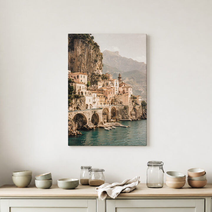 Leinwandbild Italienisches Dorf am Meer
