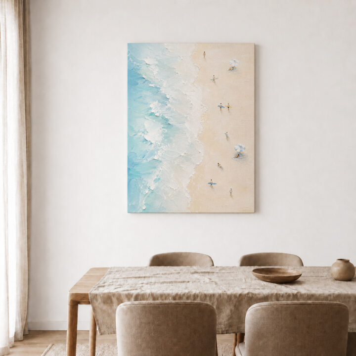 Leinwandbild Strand aus der Vogelperspektive