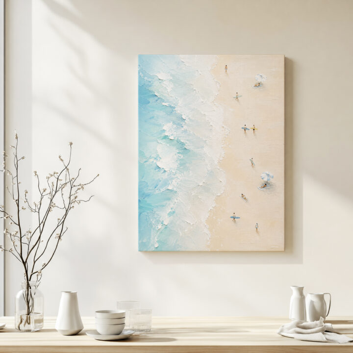 Leinwandbild Strand aus der Vogelperspektive