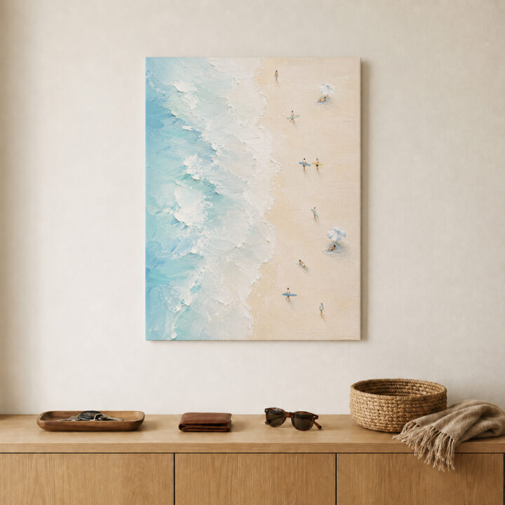 Leinwandbild Strand aus der Vogelperspektive