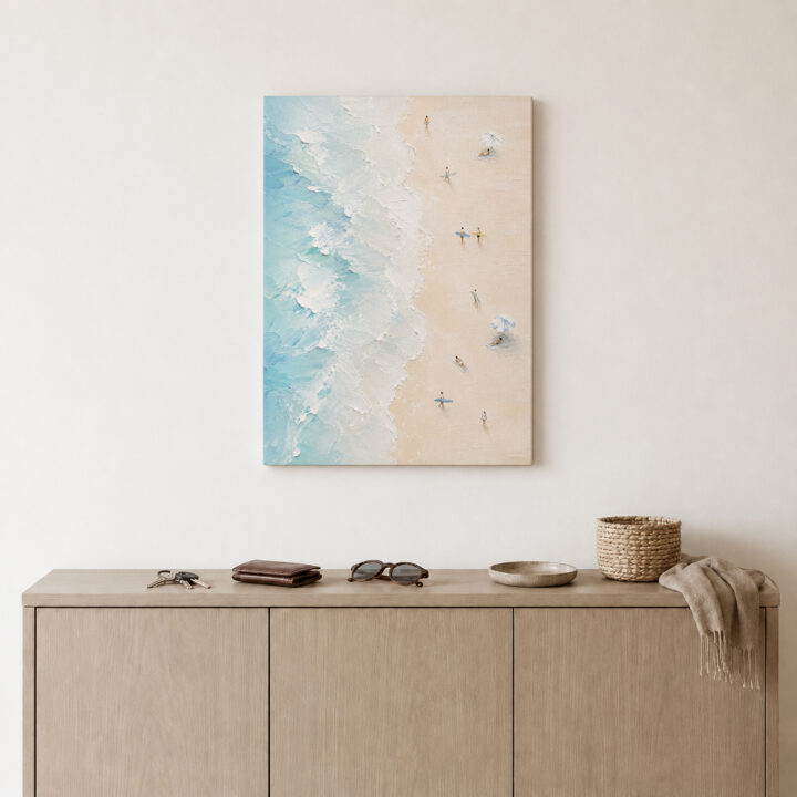 Leinwandbild Strand aus der Vogelperspektive