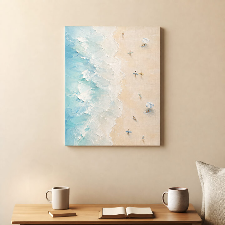 Leinwandbild Strand aus der Vogelperspektive
