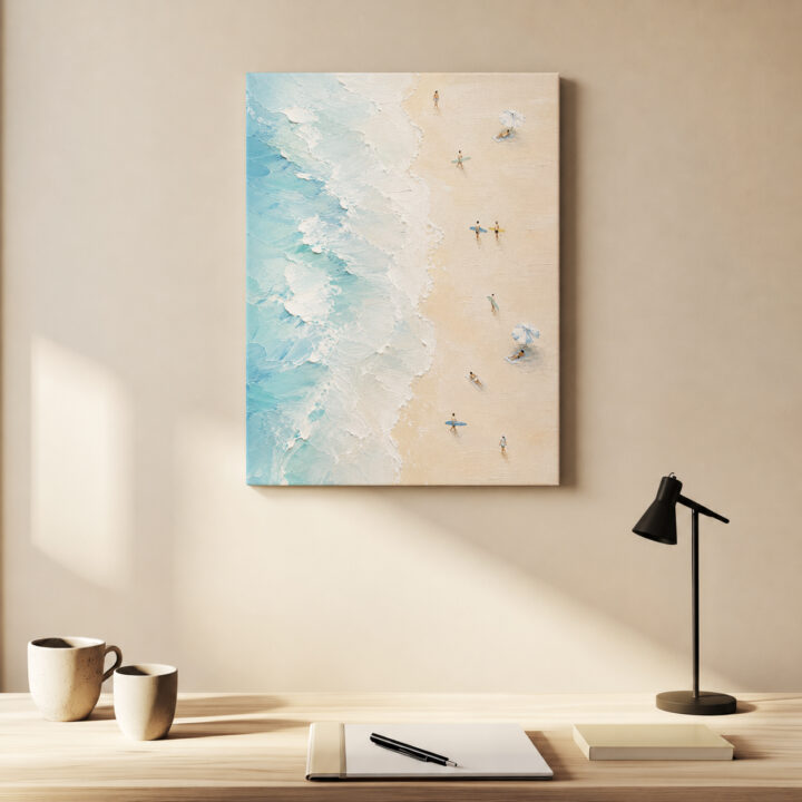 Leinwandbild Strand aus der Vogelperspektive