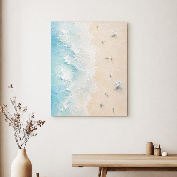 Leinwandbild Strand aus der Vogelperspektive