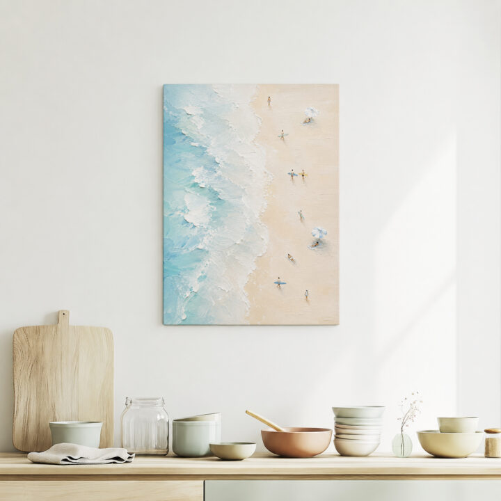 Leinwandbild Strand aus der Vogelperspektive