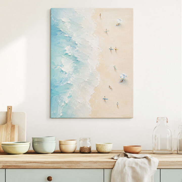 Leinwandbild Strand aus der Vogelperspektive