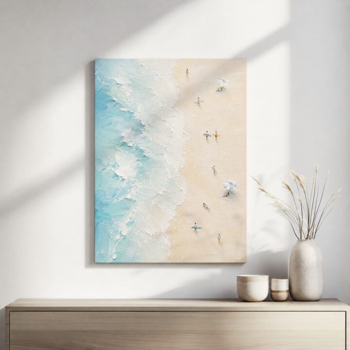 Leinwandbild Strand aus der Vogelperspektive