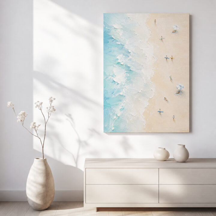 Leinwandbild Strand aus der Vogelperspektive