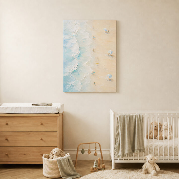 Leinwandbild Pastellwellen am Sandstrand