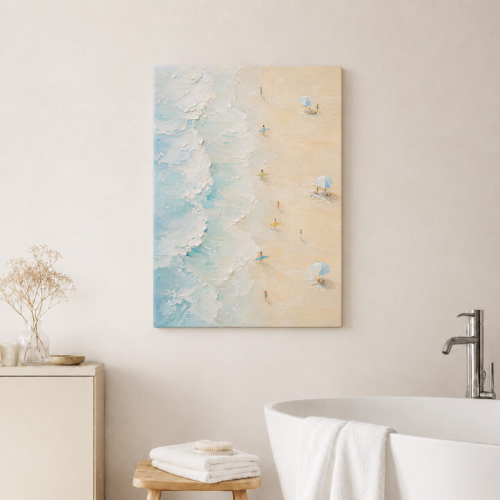 Leinwandbild Pastellwellen am Sandstrand