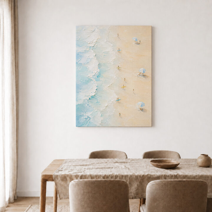 Leinwandbild Pastellwellen am Sandstrand