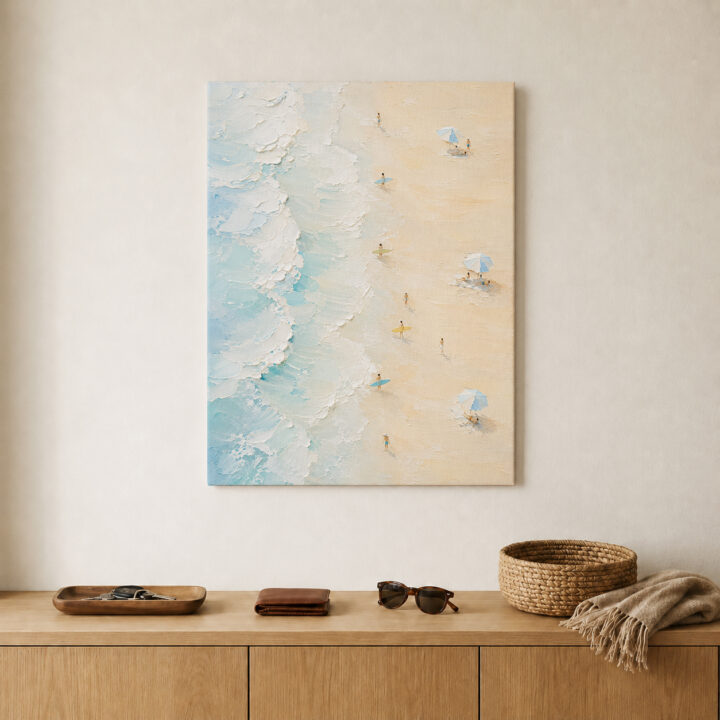 Leinwandbild Pastellwellen am Sandstrand