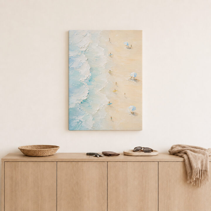 Leinwandbild Pastellwellen am Sandstrand