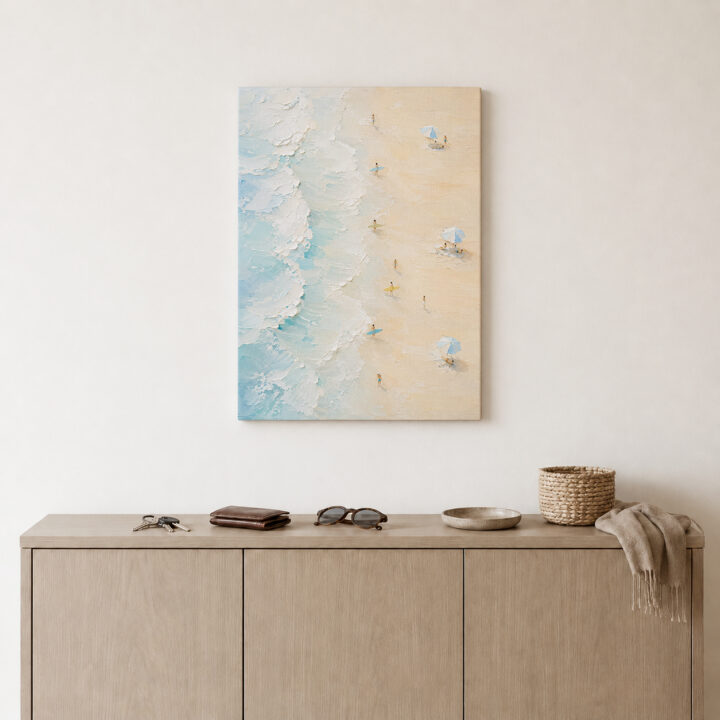 Leinwandbild Pastellwellen am Sandstrand