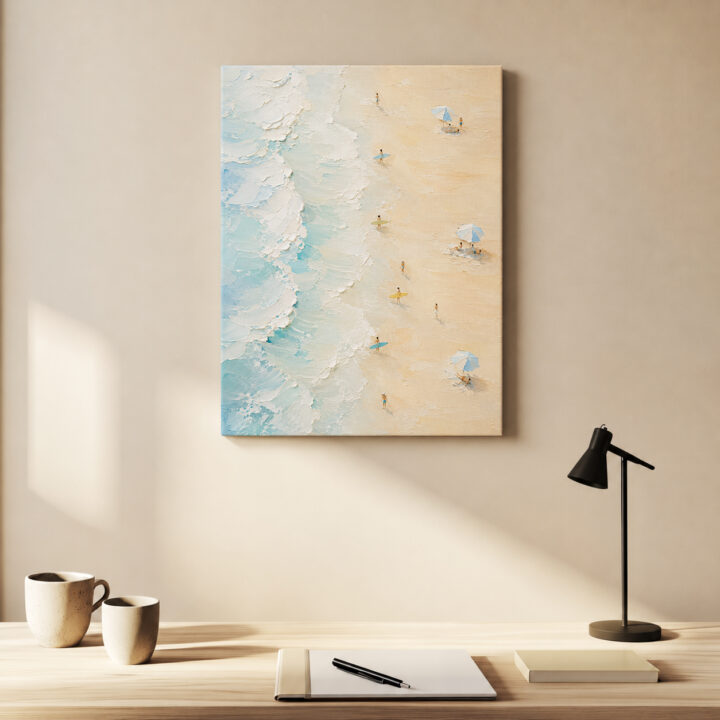Leinwandbild Pastellwellen am Sandstrand