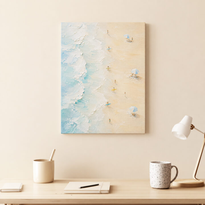 Leinwandbild Pastellwellen am Sandstrand