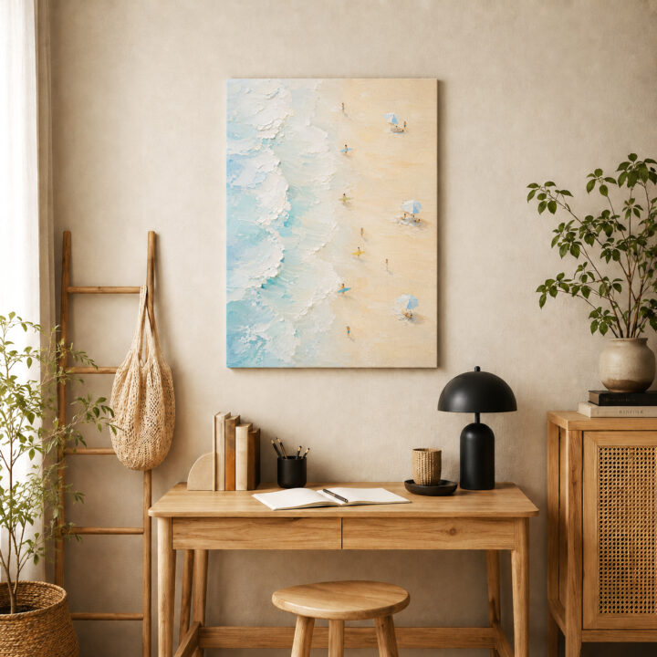 Leinwandbild Pastellwellen am Sandstrand