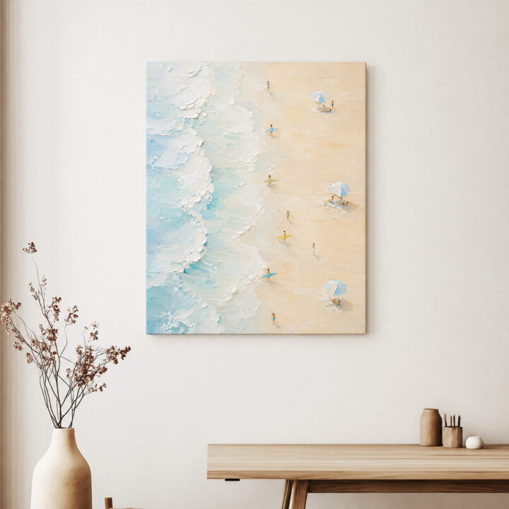 Leinwandbild Pastellwellen am Sandstrand