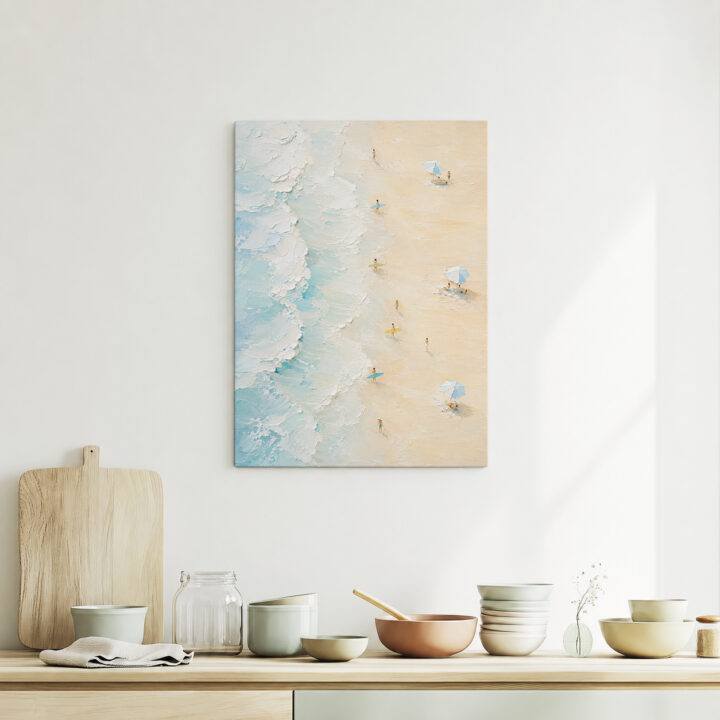 Leinwandbild Pastellwellen am Sandstrand