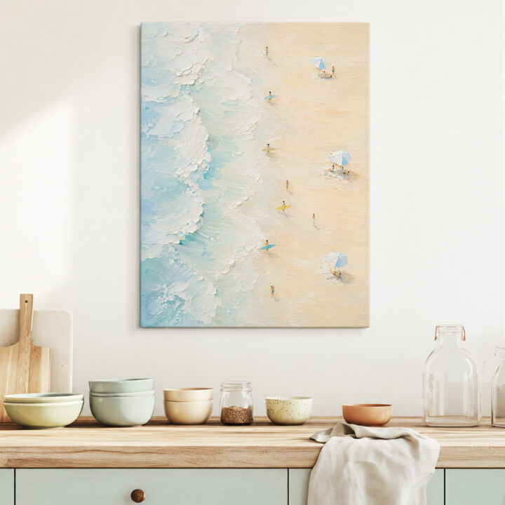 Leinwandbild Pastellwellen am Sandstrand