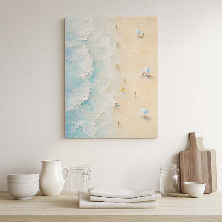 Leinwandbild Pastellwellen am Sandstrand
