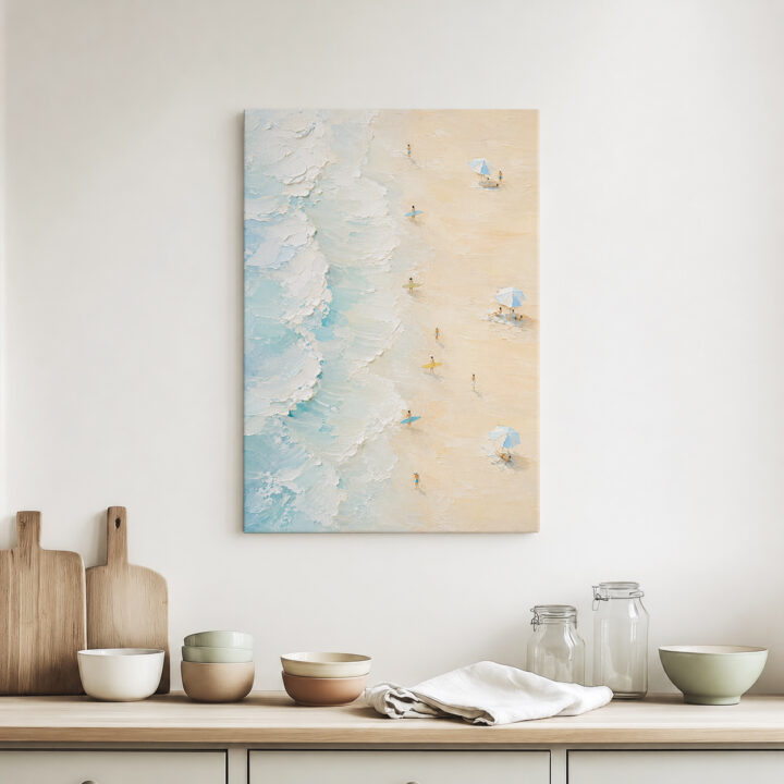 Leinwandbild Pastellwellen am Sandstrand