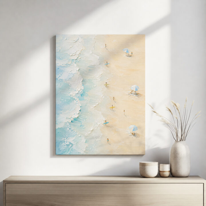 Leinwandbild Pastellwellen am Sandstrand