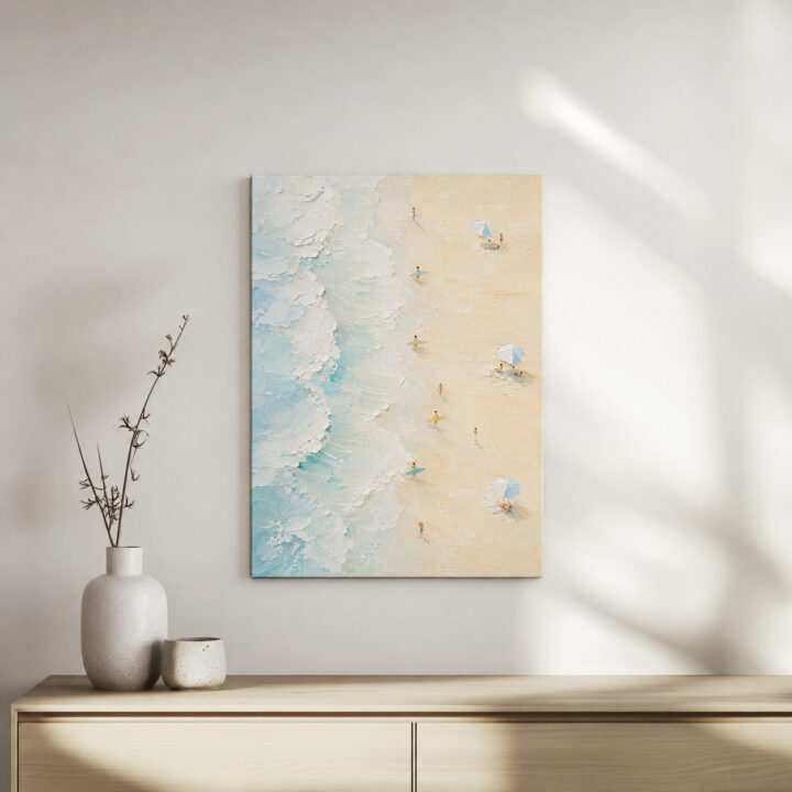 Leinwandbild Pastellwellen am Sandstrand