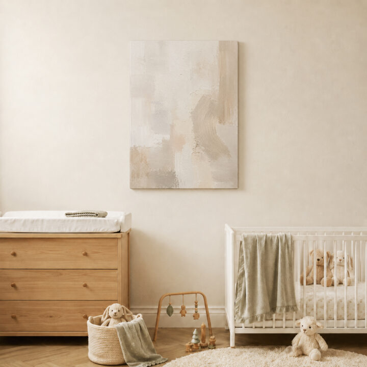 Leinwandbild Ruhige Formen in Creme und Greige