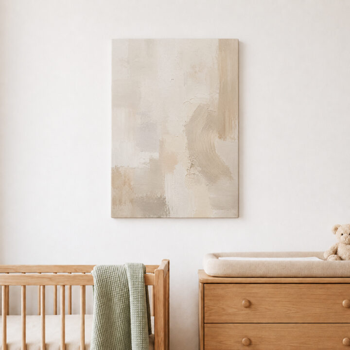 Leinwandbild Ruhige Formen in Creme und Greige