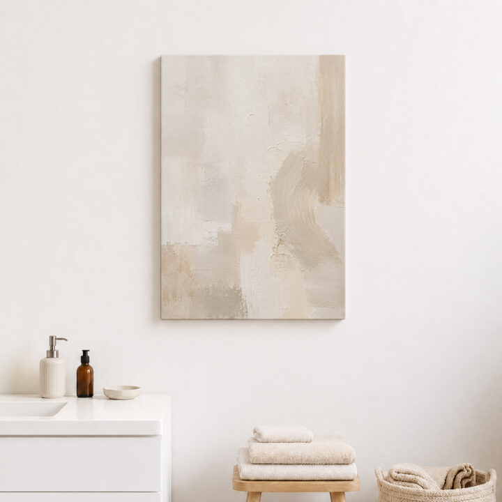 Leinwandbild Ruhige Formen in Creme und Greige