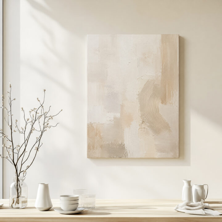 Leinwandbild Ruhige Formen in Creme und Greige