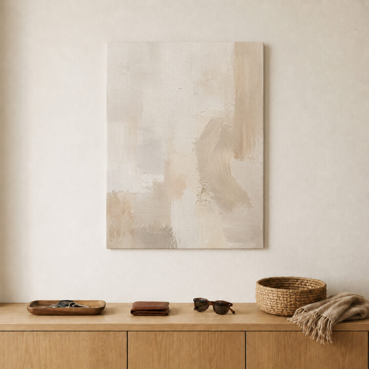 Leinwandbild Ruhige Formen in Creme und Greige