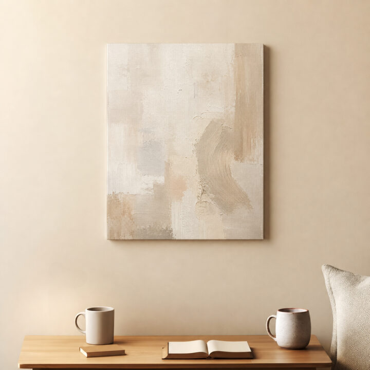 Leinwandbild Ruhige Formen in Creme und Greige