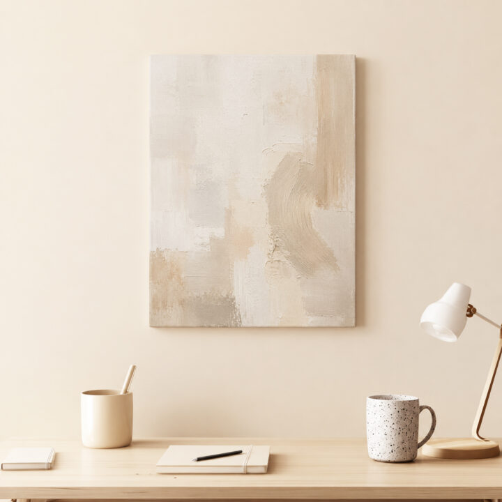 Leinwandbild Ruhige Formen in Creme und Greige