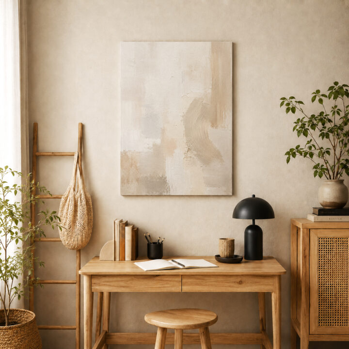 Leinwandbild Ruhige Formen in Creme und Greige
