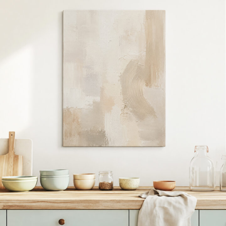 Leinwandbild Ruhige Formen in Creme und Greige
